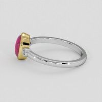 1.60 Ct. Pinkish Red Ruby Ring, 14K Yellow & White 4
