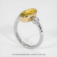 2.92 Ct. Orangish Yellow Precious Topaz Ring, 18K Yellow & White 2