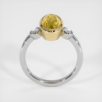 2.92 Ct. Orangish Yellow Precious Topaz Ring, 18K Yellow & White 3