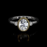 1.40 Ct. Gemstone Ring, 18K Yellow & White 1