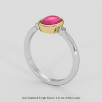 1.60 Ct. Pinkish Red Ruby Ring, 18K Yellow & White 2