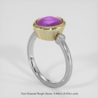 5.42 Ct. Purplish Pink Sapphire Ring, 18K Yellow & White 2