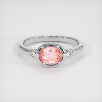 1.09 Ct. Padparadscha Sapphire Ring, Platinum 950 1