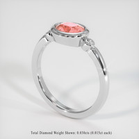 1.09 Ct. Padparadscha Sapphire Ring, Platinum 950 2