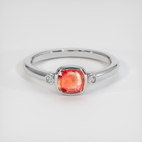 1.11 Ct. Padparadscha Sapphire Ring, Platinum 950 1