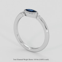0.42 Ct. Greenish Blue Sapphire Ring, Platinum 950 2