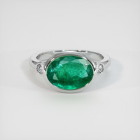 3.17 Ct. Emerald Ring, Platinum 950 1