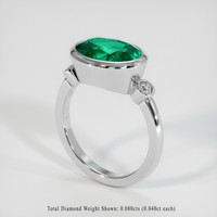 3.17 Ct. Emerald Ring, Platinum 950 2