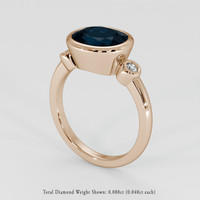 4.88 Ct. Greenish Blue Sapphire Ring, 14K Rose Gold 2