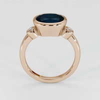 4.88 Ct. Greenish Blue Sapphire Ring, 14K Rose Gold 3
