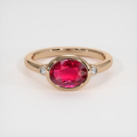 2.03 Ct. Ruby Ring, 14K Rose Gold 1