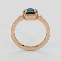1.36 Ct. Bluish Green Sapphire Ring, 14K Rose Gold 3