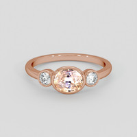 2.21 Ct. Peach Sapphire Ring, 14K Rose Gold 1