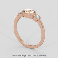 2.21 Ct. Peach Sapphire Ring, 14K Rose Gold 2