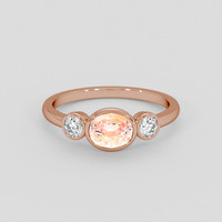 2.52 Ct. Padparadscha Sapphire Ring, 14K Rose Gold 1