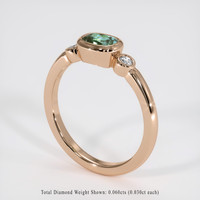 0.52 Ct. Bluish Green Sapphire Ring, 14K Rose Gold 2
