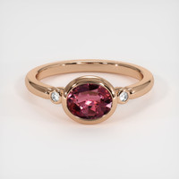 1.19 Ct. Pink Sapphire Ring, 18K Rose Gold 1