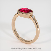 2.03 Ct. Ruby Ring, 18K Rose Gold 2