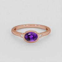 0.91 Ct. Purple Sapphire Ring, 18K Rose Gold 1