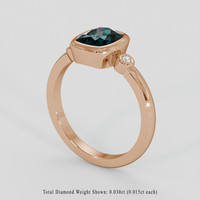 1.36 Ct. Bluish Green Sapphire Ring, 18K Rose Gold 2