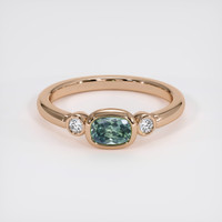 0.52 Ct. Bluish Green Sapphire Ring, 18K Rose Gold 1