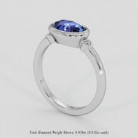 2.01 Ct. Blue Sapphire Ring, Silver 2