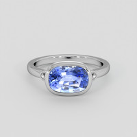 2.43 Ct. Blue Sapphire Ring, Silver 1
