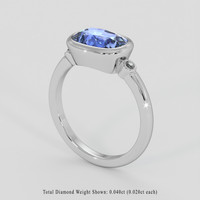 2.43 Ct. Blue Sapphire Ring, Silver 2