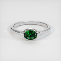 0.72 Ct. Green Chrome Tourmaline Ring, 10K White Gold 1