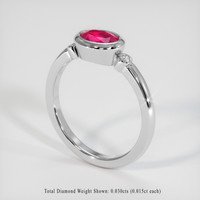 1.70 Ct. Pinkish Red Ruby Ring, 10K White Gold 2