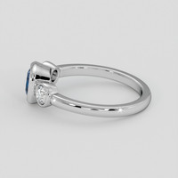 0.99 Ct. Greyish Blue Sapphire Ring, 10K White Gold 4