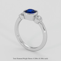 1.48 Ct. Blue Sapphire Ring, 10K White Gold 2