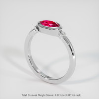 0.82 Ct. Pinkish Red Ruby Ring, 10K White Gold 2