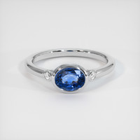 1.24 Ct. Blue Sapphire Ring, 10K White Gold 1