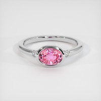 1.74 Ct. Padparadscha Sapphire Ring, 14K White Gold 1