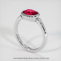 2.03 Ct. Ruby Ring, 14K White Gold 2