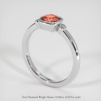 1.11 Ct. Padparadscha Sapphire Ring, 14K White Gold 2