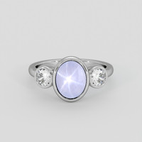 3.27 Ct. Bluish Purple Sapphire Ring, 14K White Gold 1