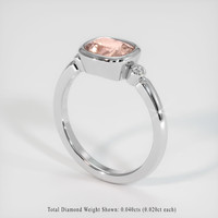 1.58 Ct. Padparadscha Sapphire Ring, 14K White Gold 2