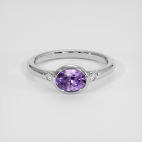 1.09 Ct. Purple Sapphire Ring, 14K White Gold 1