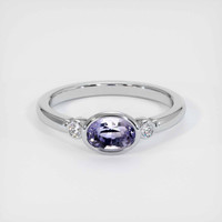 0.86 Ct. Sapphire Ring, 14K White Gold 1