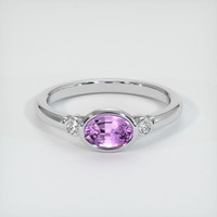 0.76 Ct. Purple Sapphire Ring, 14K White Gold 1