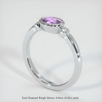 0.76 Ct. Purple Sapphire Ring, 14K White Gold 2