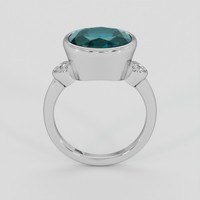 6.96 Ct. Bluish Green Sapphire Ring, 14K White Gold 3