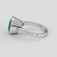 6.96 Ct. Bluish Green Sapphire Ring, 14K White Gold 4