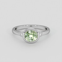 1.57 Ct. Yellowish Green Sapphire Ring, 14K White Gold 1