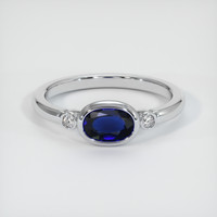 0.76 Ct. Sapphire Ring, 18K White Gold 1