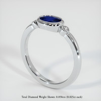 0.76 Ct. Sapphire Ring, 18K White Gold 2