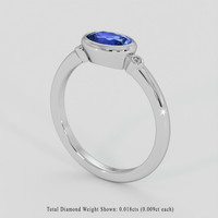 0.75 Ct. Blue Sapphire Ring, 18K White Gold 2