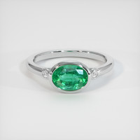 1.22 Ct. Emerald Ring, 18K White Gold 1